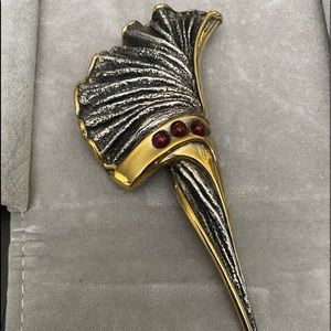 Vintage Nurit and Shoshana Bar-On sterling silver ruffle lapel pin